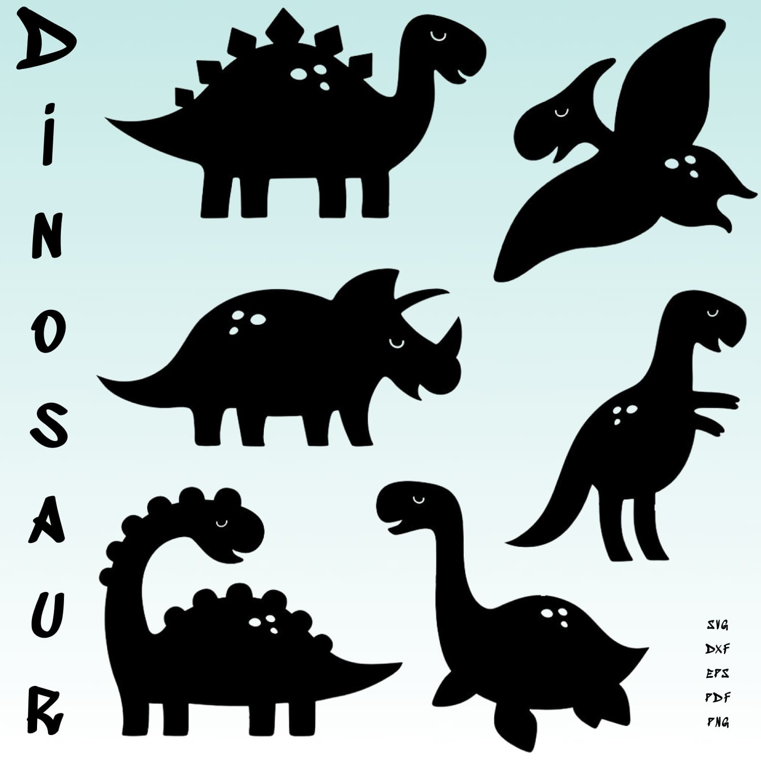 Dinosaur SVG Dinosaur Silhouette Clipart Cute Dino Cricut MasterBundles