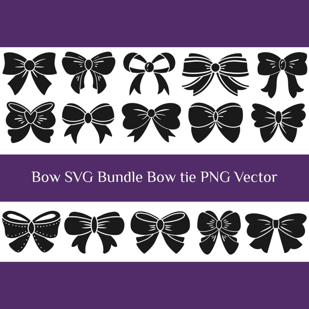 Bow Svg Bundle Bow Tie Png Vector Masterbundles