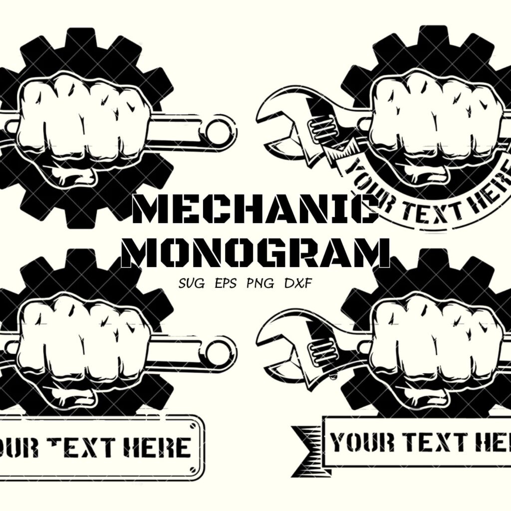 Mechanic Monogram Svg Wrench Svg Repair Svg Masterbundles