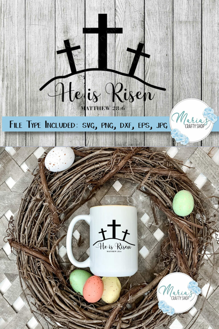 He Is Risen SVG Easter SVG Cross SVG MasterBundles