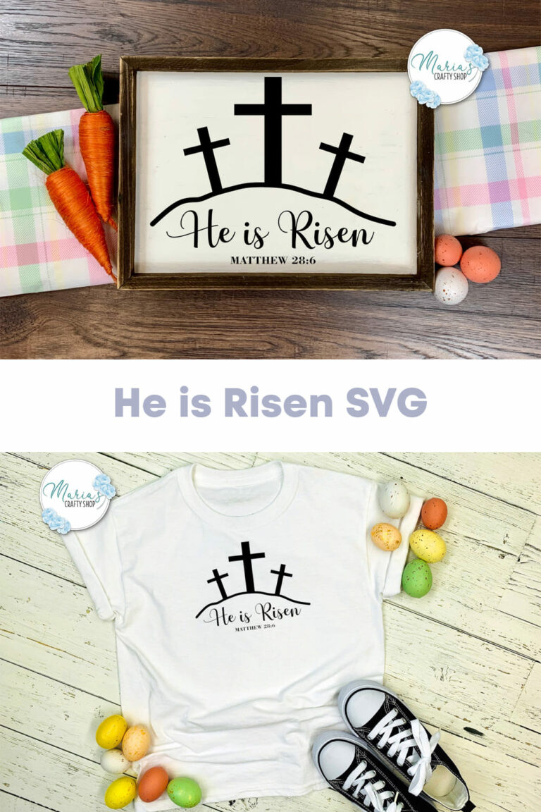 He Is Risen SVG Easter SVG Cross SVG MasterBundles