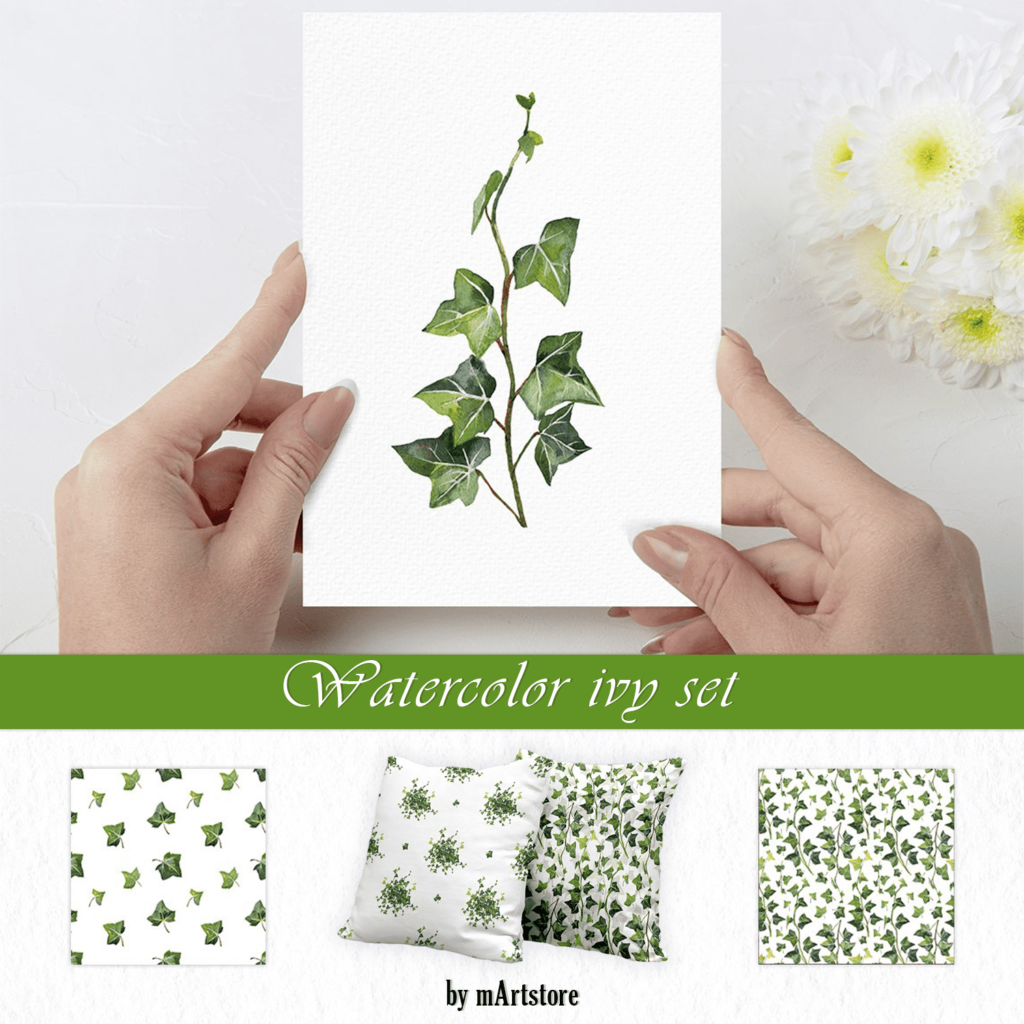 Watercolor Ivy Set MasterBundles