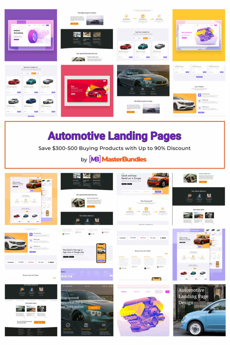 Automotive Landing Pages Masterbundles