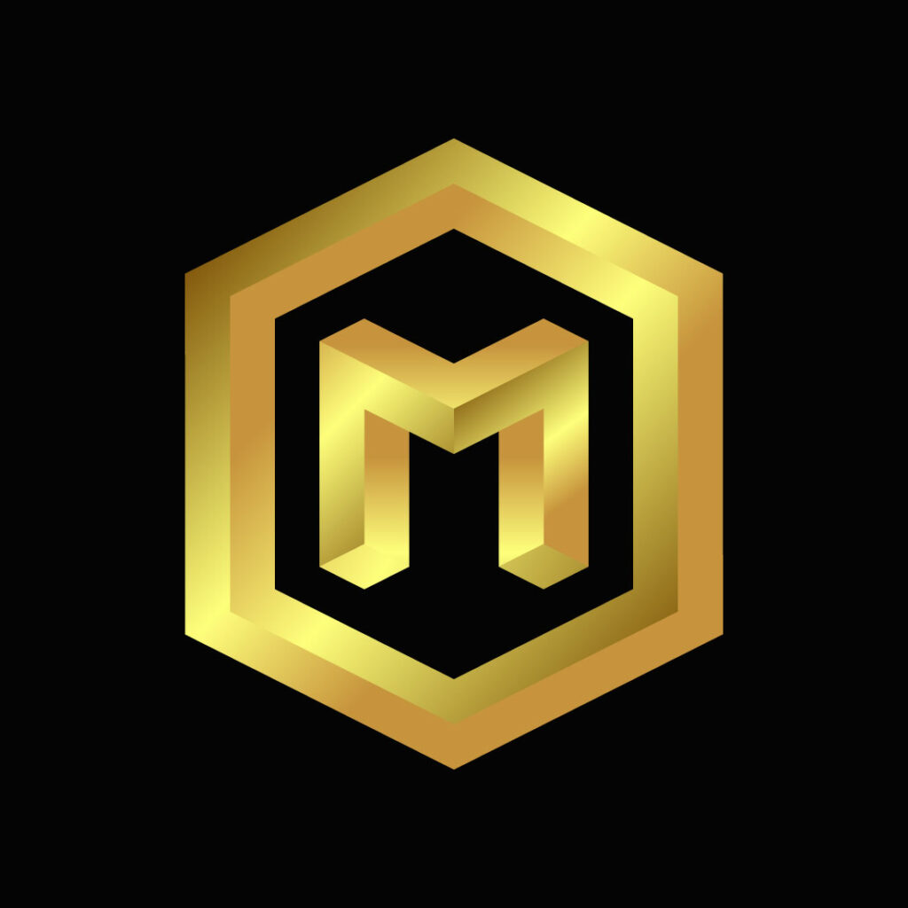 M Letter Gold Logo MasterBundles