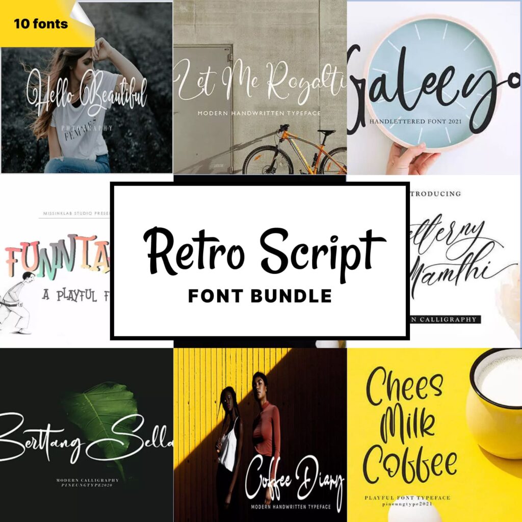 Vintage Script Fonts Bundle Masterbundles