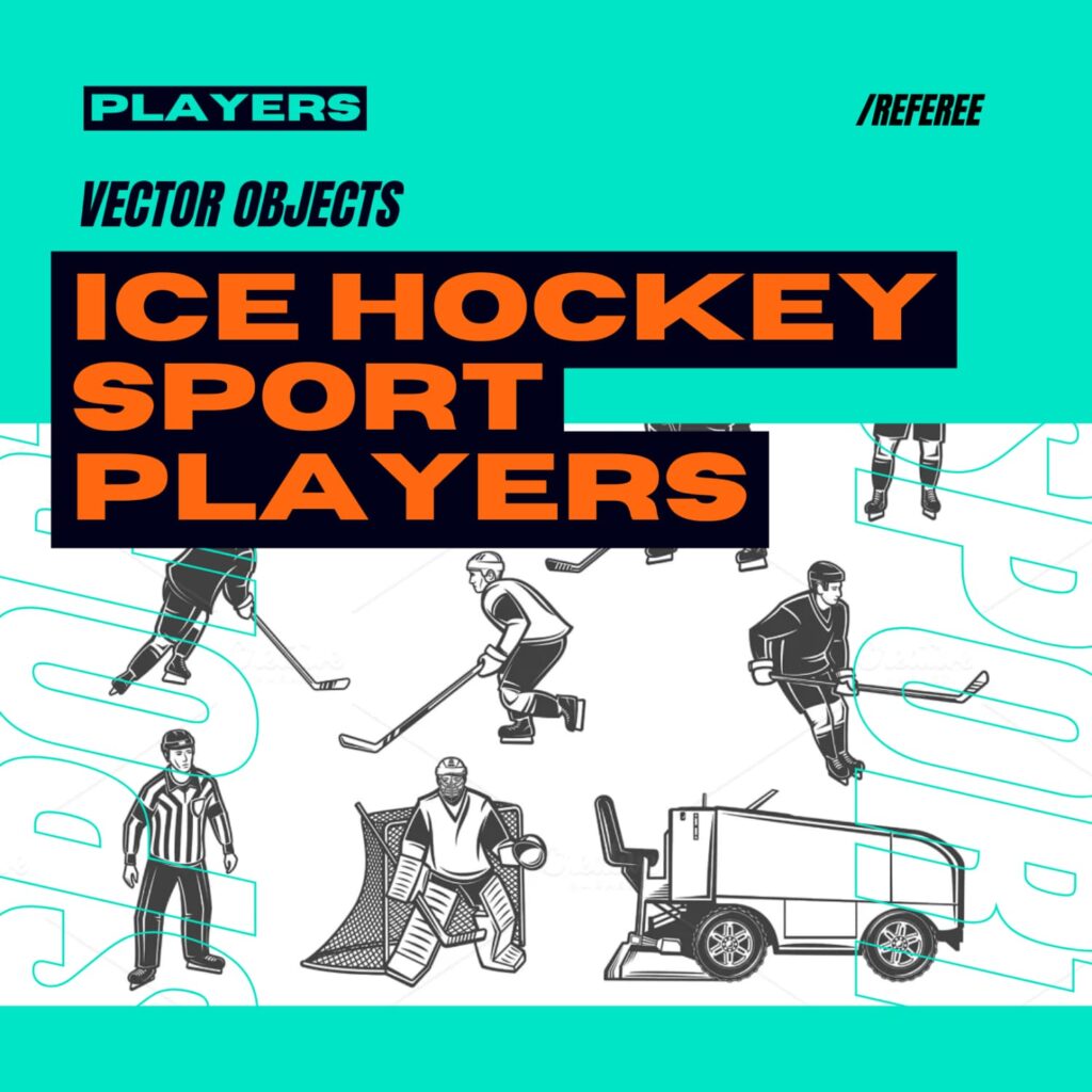 17 Hockey Player Sport Illustration MasterBundles