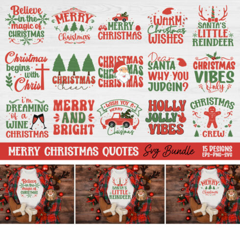 Merry Christmas Quotes Svg Bundle Designs Masterbundles