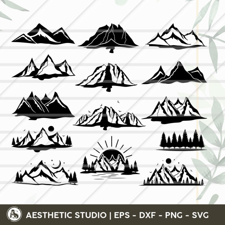 Mountains SVG Mountain And Trees Svg Forest Svg Cricut Mountains