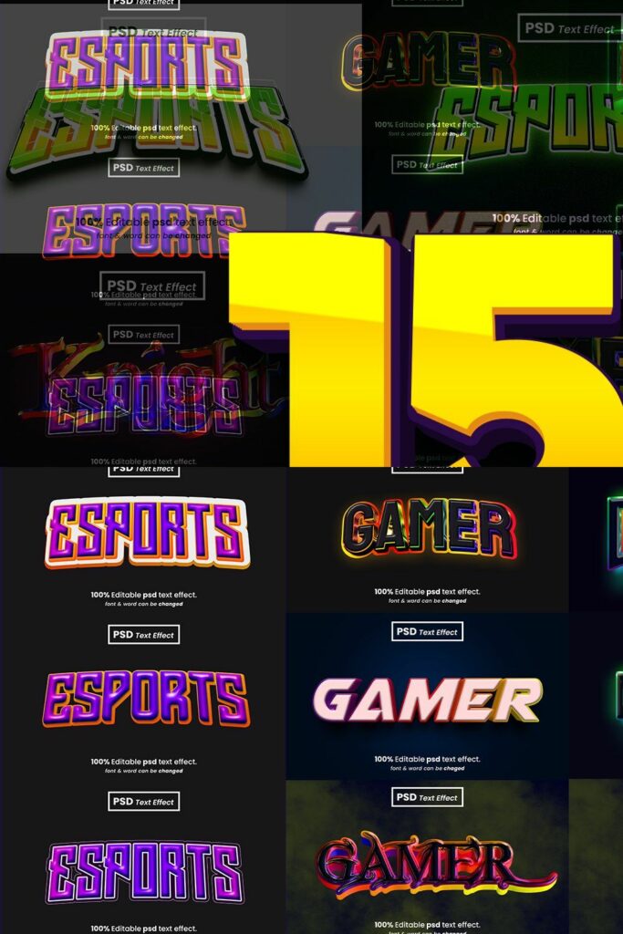 Gamer D Editable Psd Text Effect Masterbundles