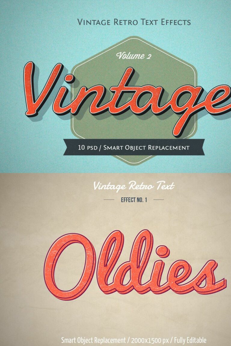 Vintage Retro Text Effects MasterBundles