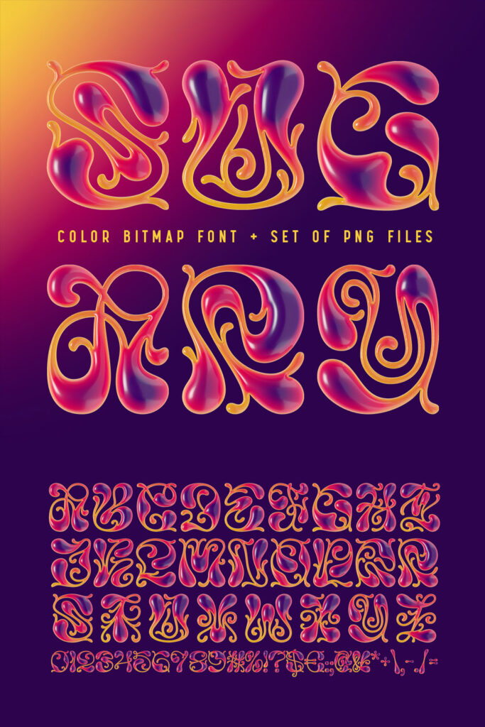 Sugary Bitmap Color Font Masterbundles