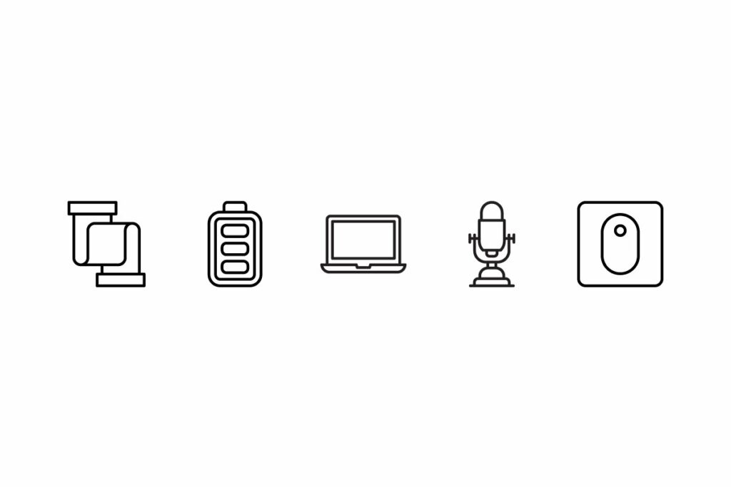 Computer Hardware Outline Icons Masterbundles