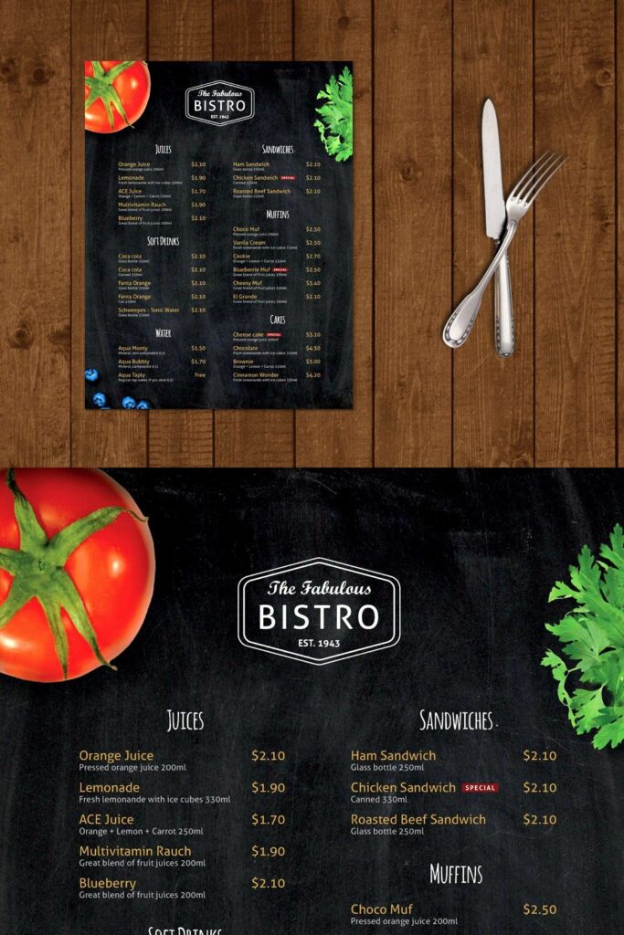 Modern Bistro Cafe Menu Template Masterbundles