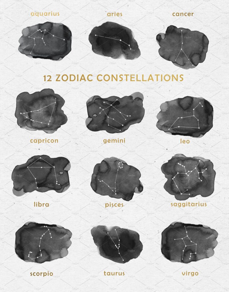 Zodiac Constellations Moons Masterbundles