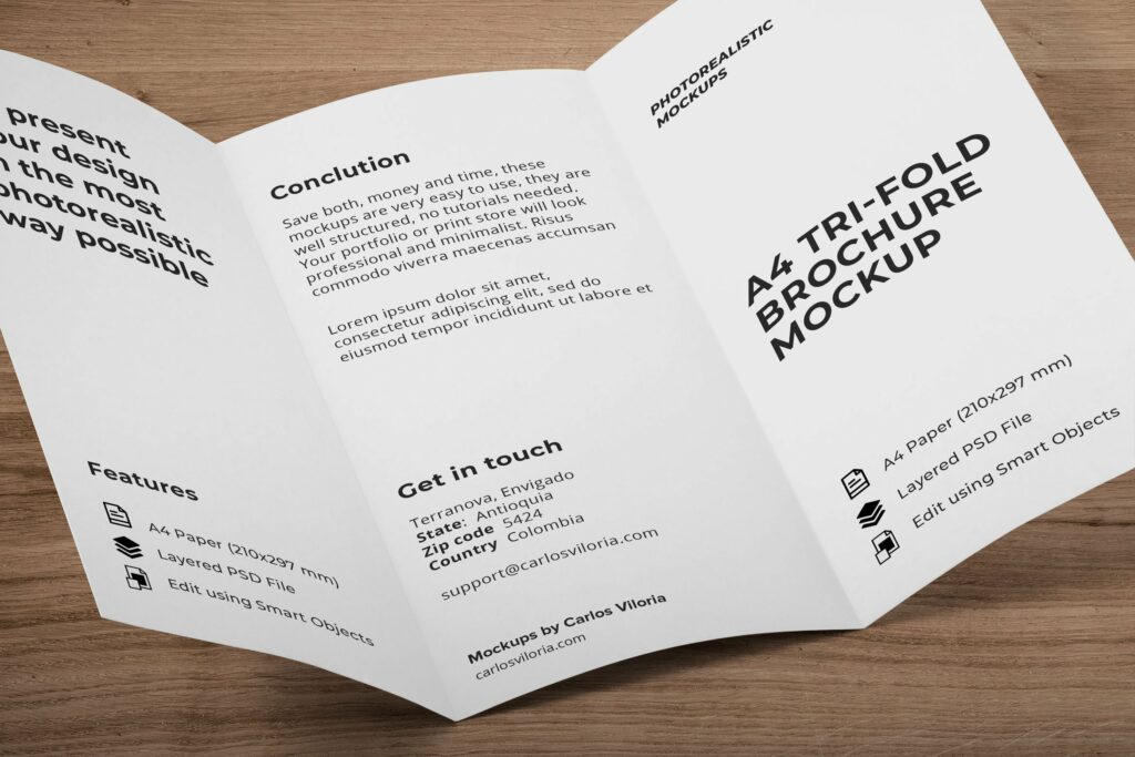 A Trifold Brochure Mockup Masterbundles