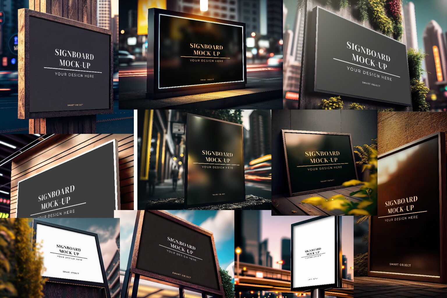 Bundle Signboard Mock Up Masterbundles