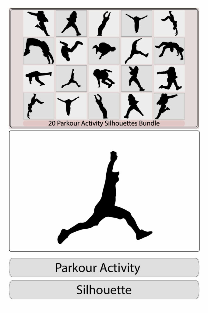 Set Vector Silhouettes Parkour Set Parkour Silhouette Vector