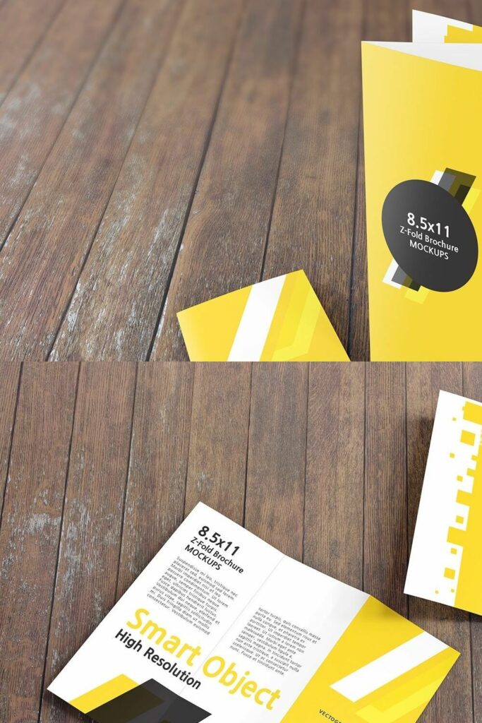 8 511 Z Fold Brochure Mockups MasterBundles