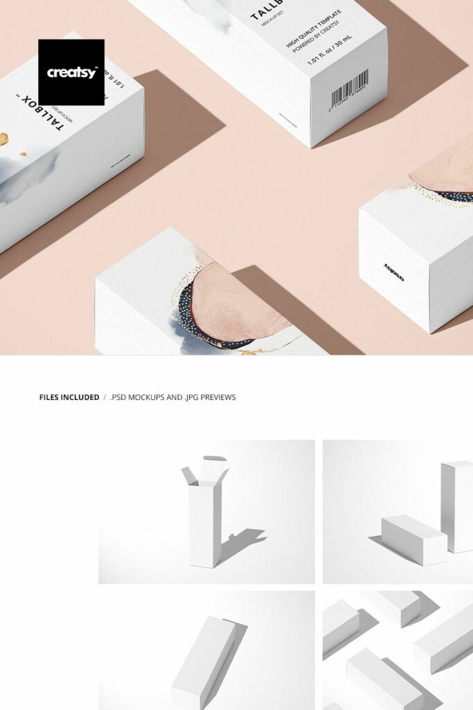 Tall Box Mockup Set Masterbundles