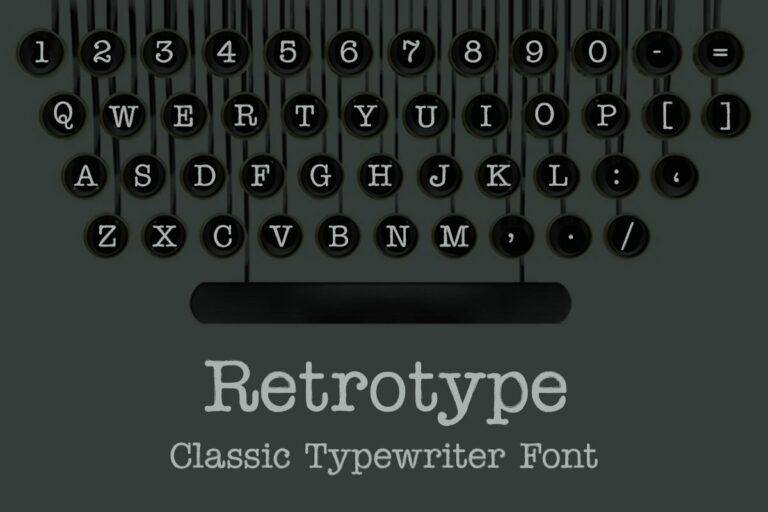 Retrotype Classic Typewriter Font Masterbundles