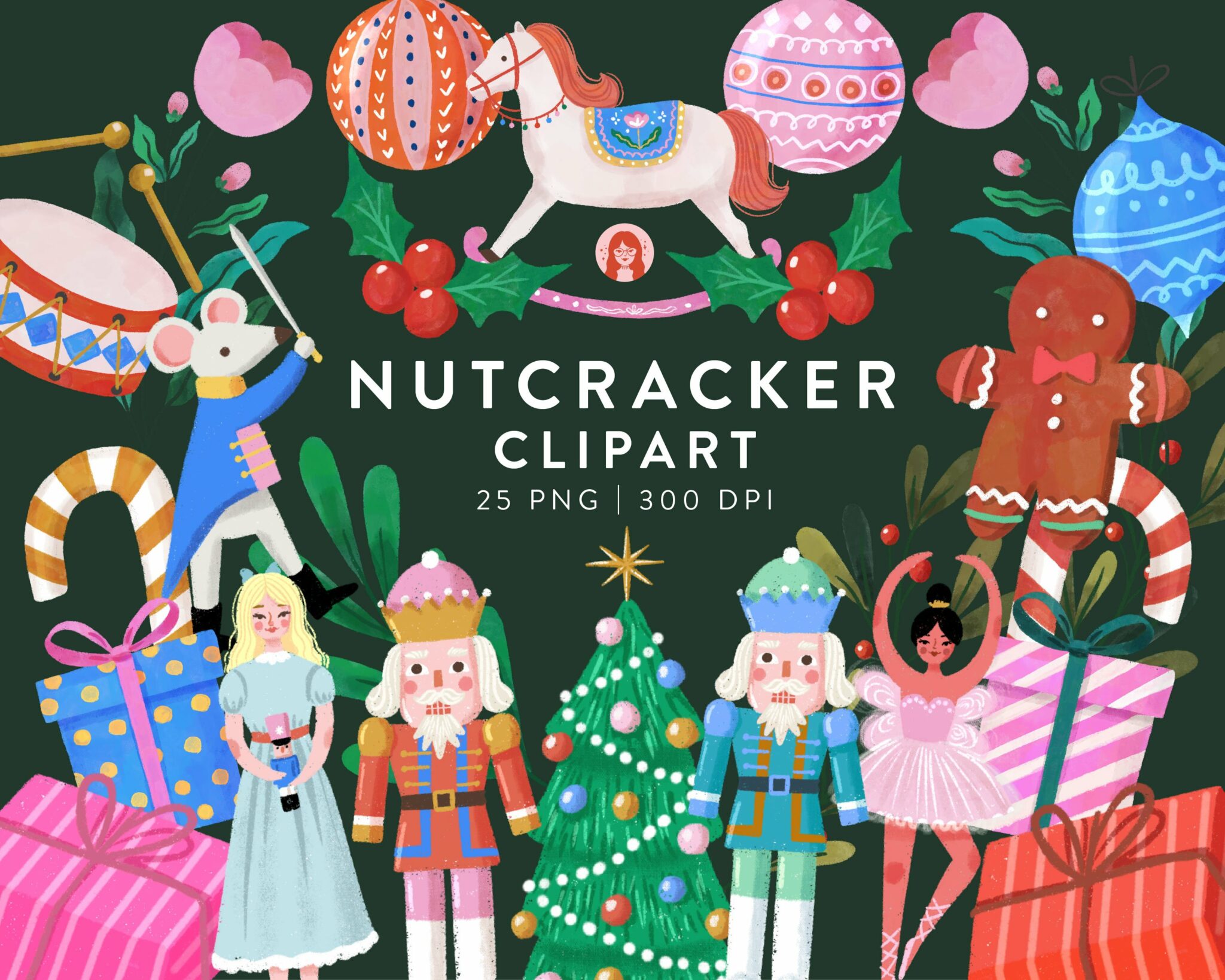 Nutcracker Christmas Watercolor Set Masterbundles