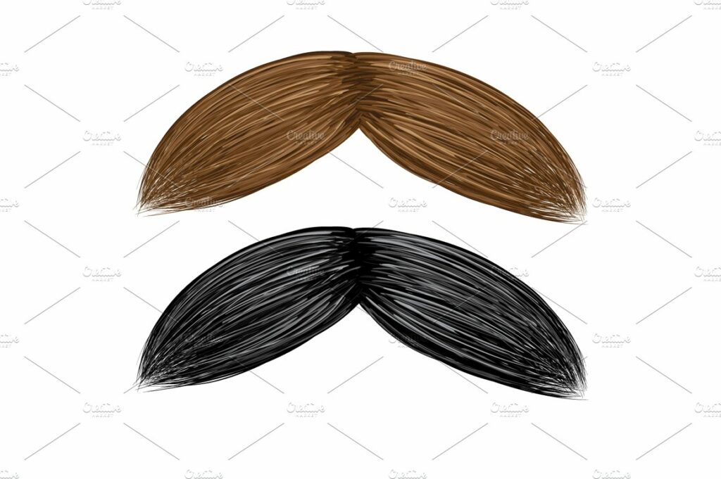 Stylish Moustache Vector Set Masterbundles