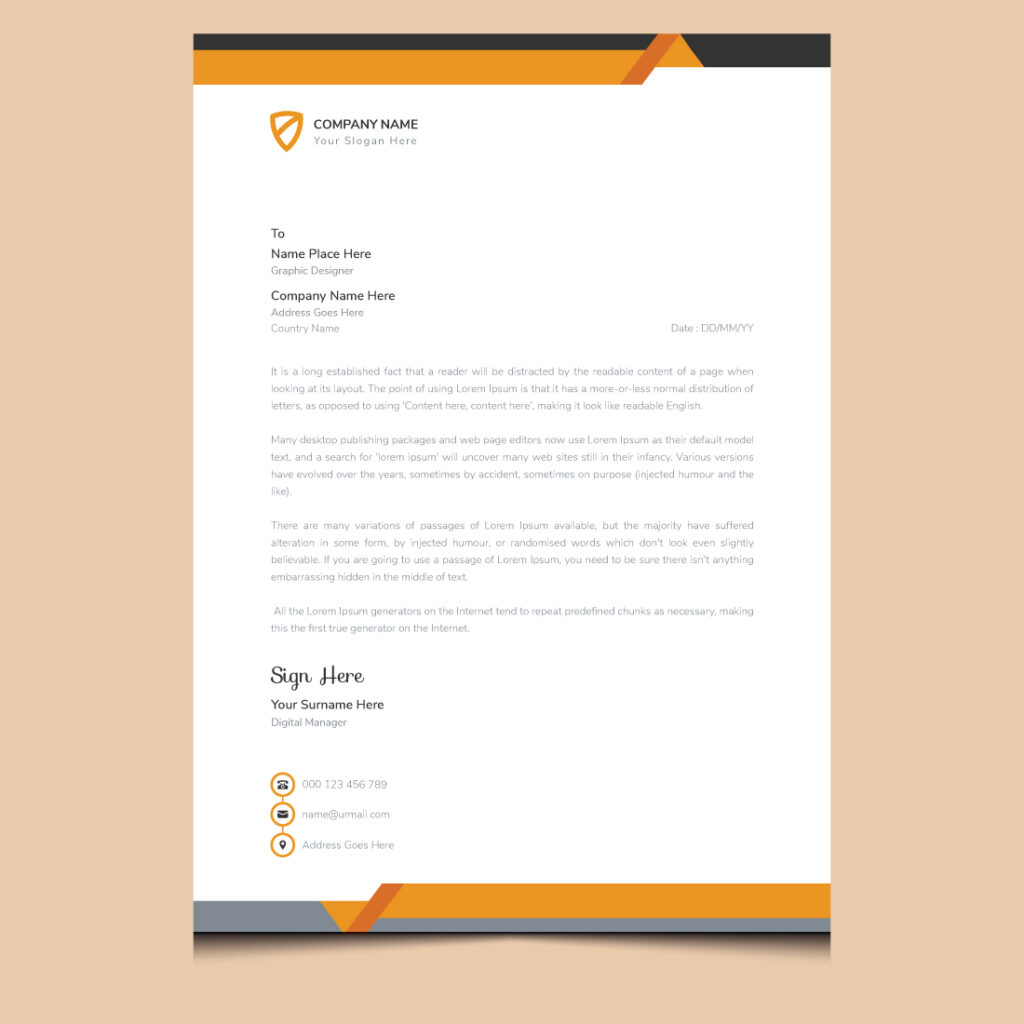 Unique Professional Modern Corporate Identity Business Letterhead