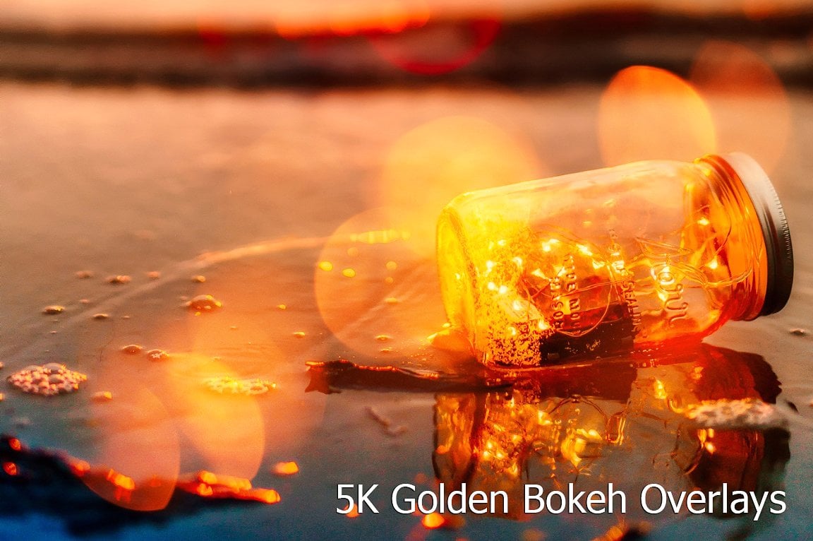 Golden Bokeh Overlays