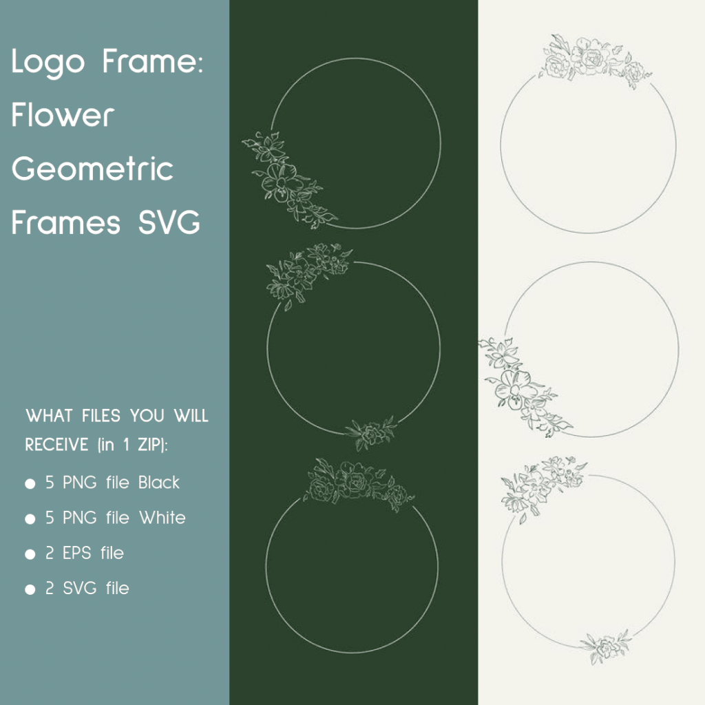 Logo Frame Flower Geometric Frames Svg Masterbundles