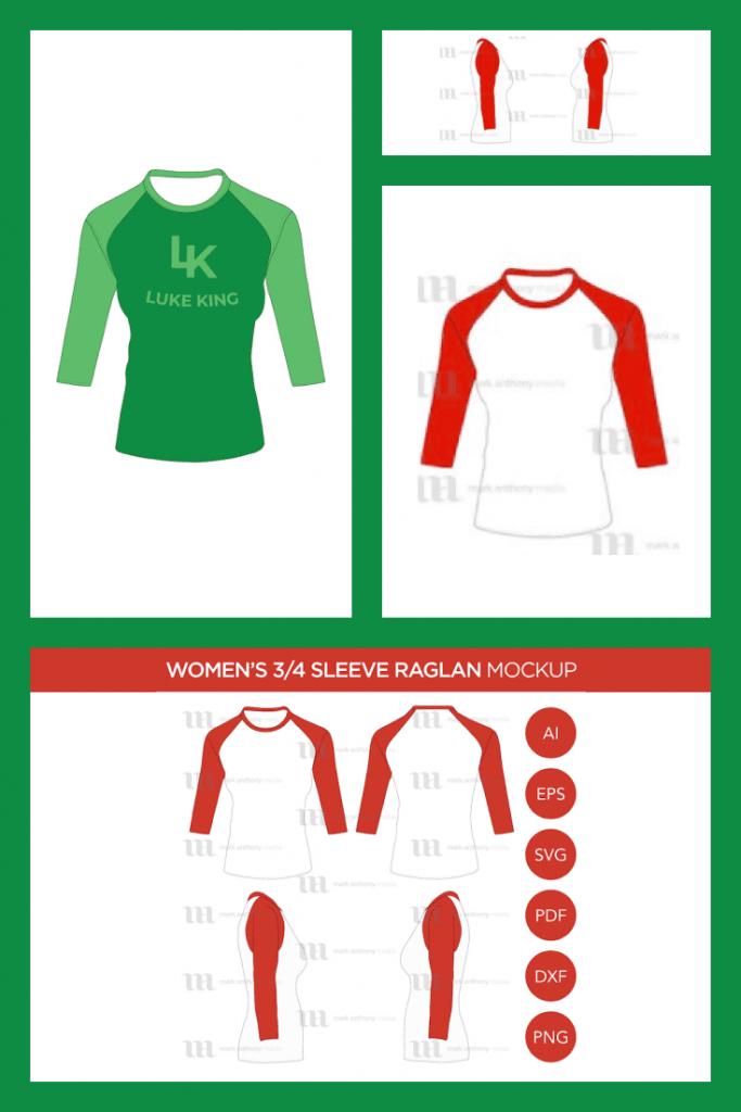 Raglan Women S Sleeve Shirt Vector Mockup Template Masterbundles