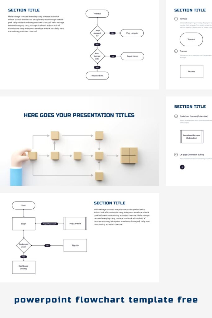 Free Powerpoint Minimal Flowchart Template Masterbundles