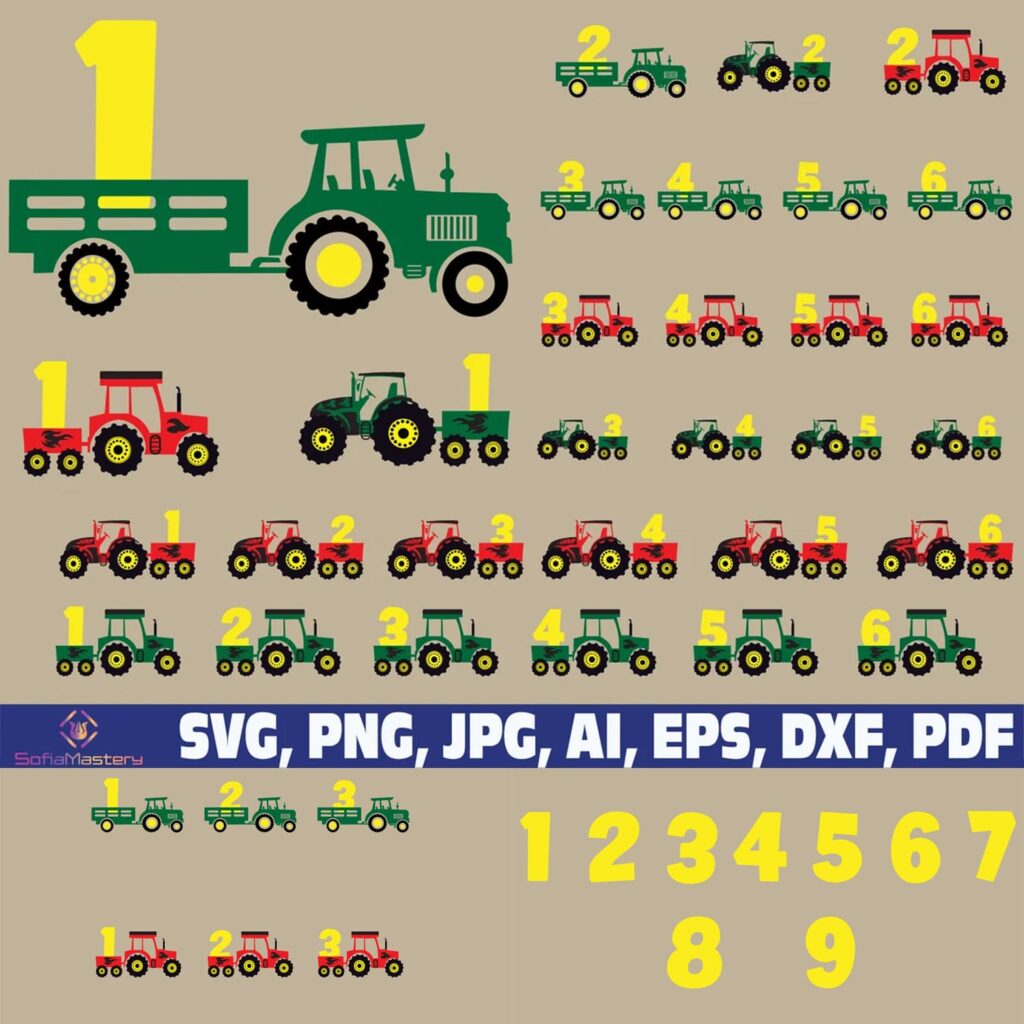 Tractor Birthday Boy SVG MasterBundles