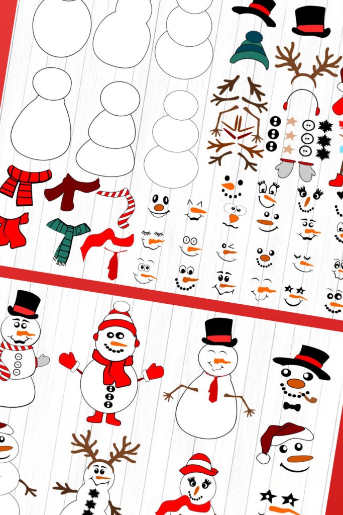 Snowman Face Svg Bundle Accesories Christmas Snowman Svg Masterbundles