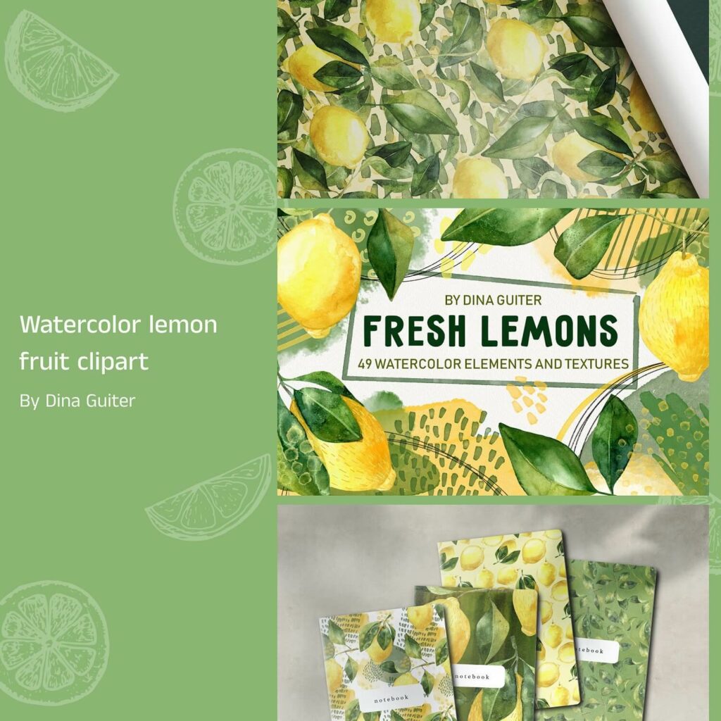 Watercolor Lemon Fruit Clipart MasterBundles