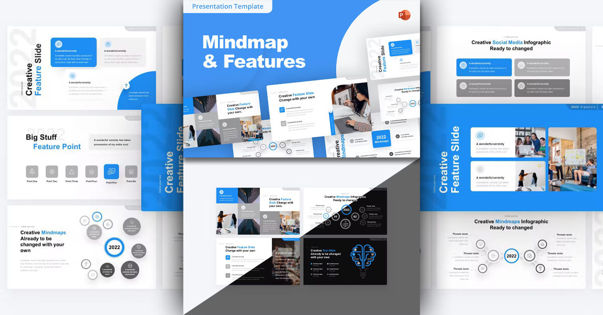 Mindmaps Features PowerPoint Template MasterBundles