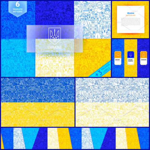 Ukraine Line Tile Patterns MasterBundles