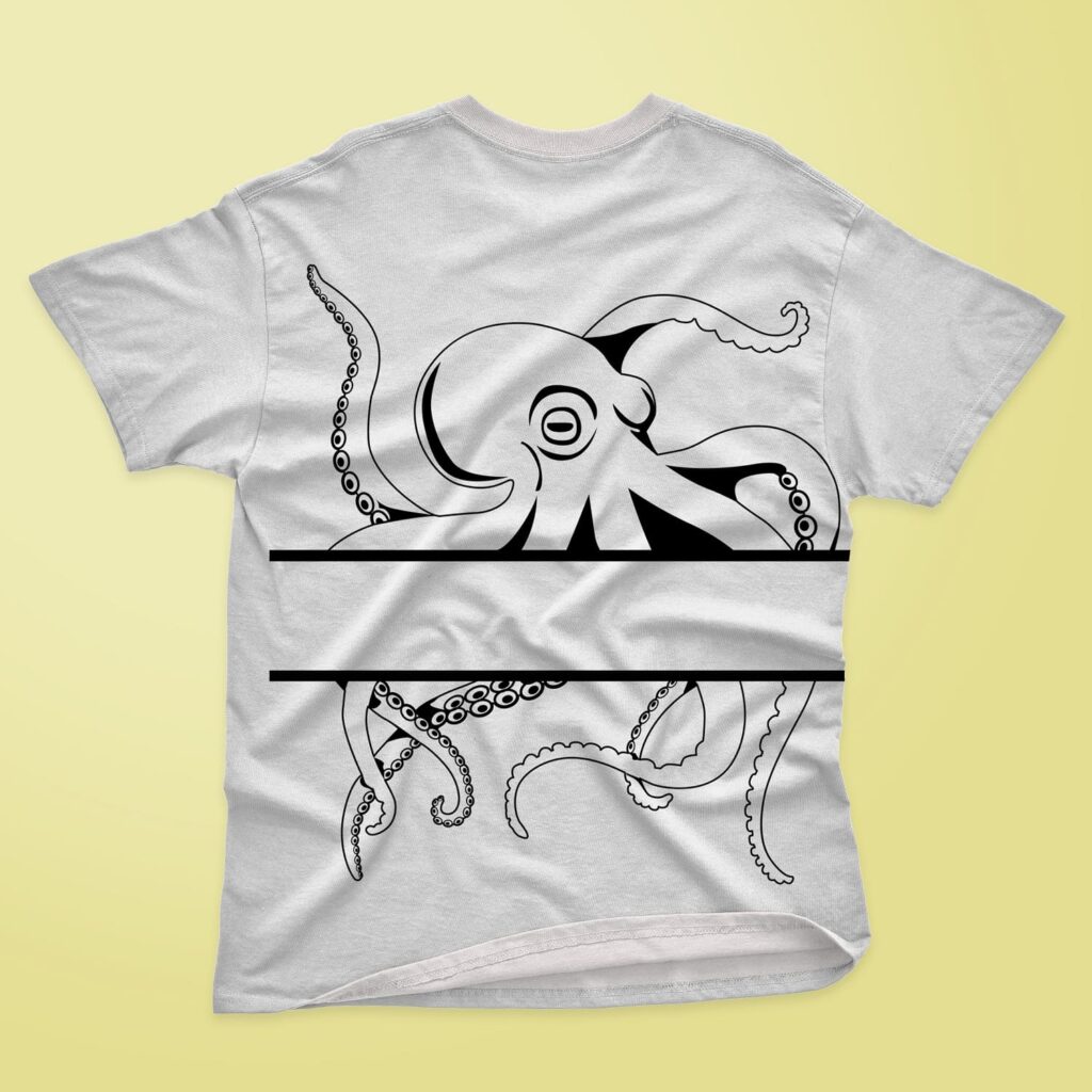 Monogram Octopus T Shirt Designs Bundle Masterbundles