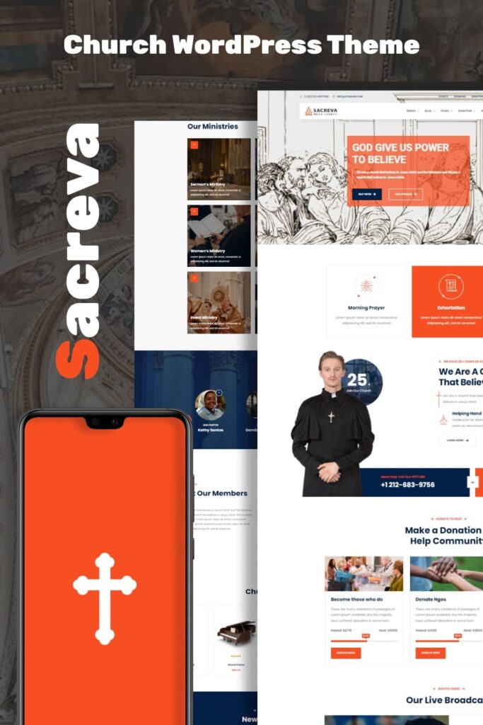 Sacreva Church Wordpress Theme Masterbundles