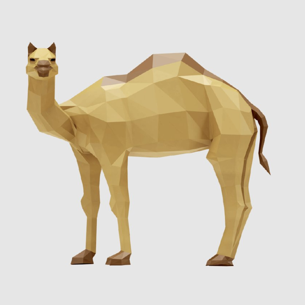 Camel Low Poly 3D Model MasterBundles