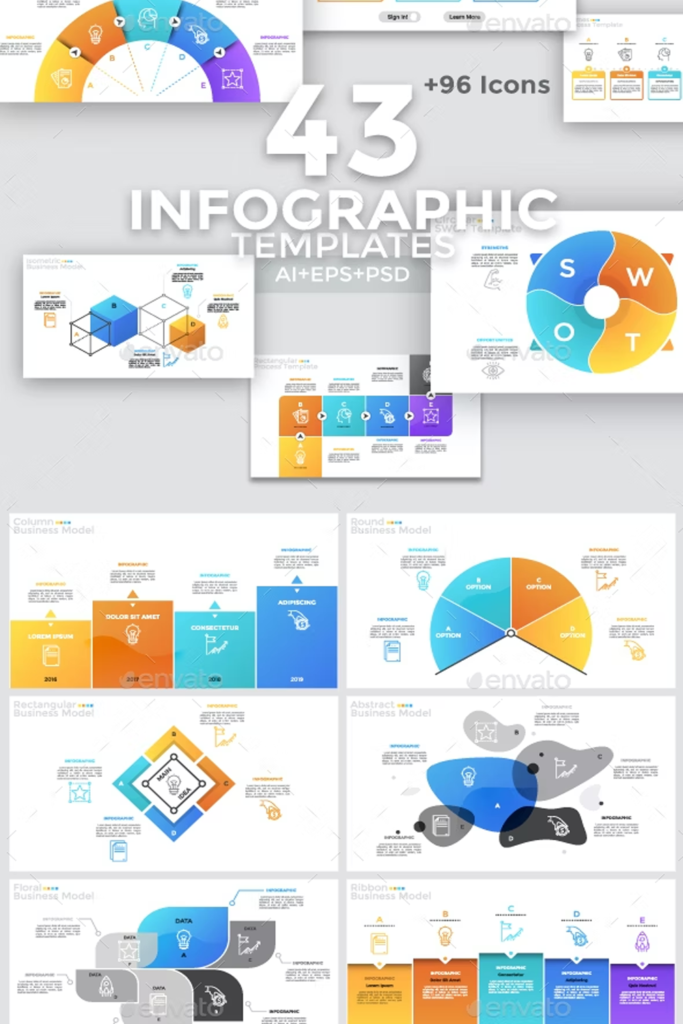 43 Simple Infographic MasterBundles