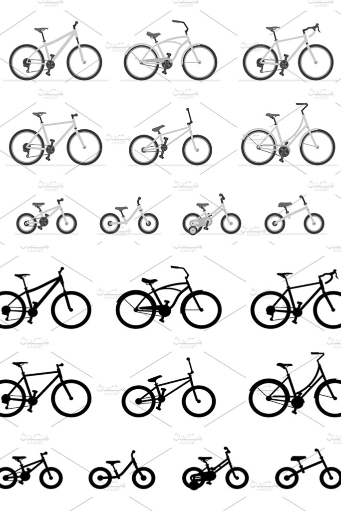 Set Of Different Bicycles Masterbundles