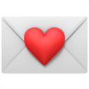 Heart stamped envelope