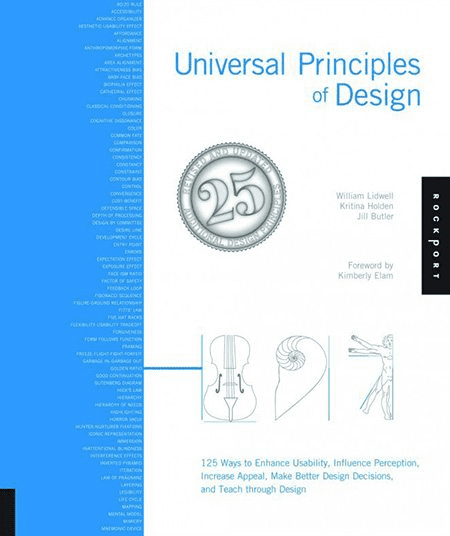 Universal Principles of Design: 100 Ways to Enhance Usability, Influence Perception, Increase Appeal, Make Better Design Decisions, and Teach Through Design by William Lidwell, Jill Butler, Kritina Holden. Cover Collage.