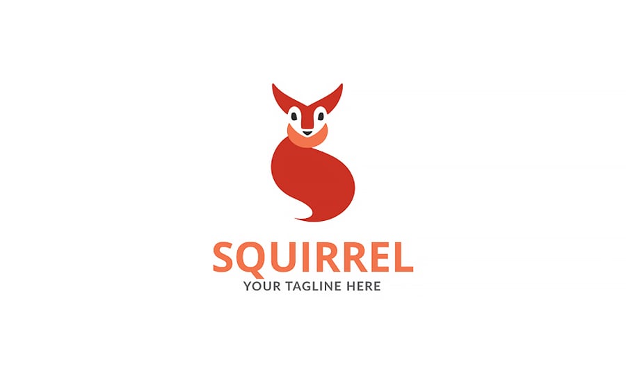 Squirrel Art Design Logo Template.