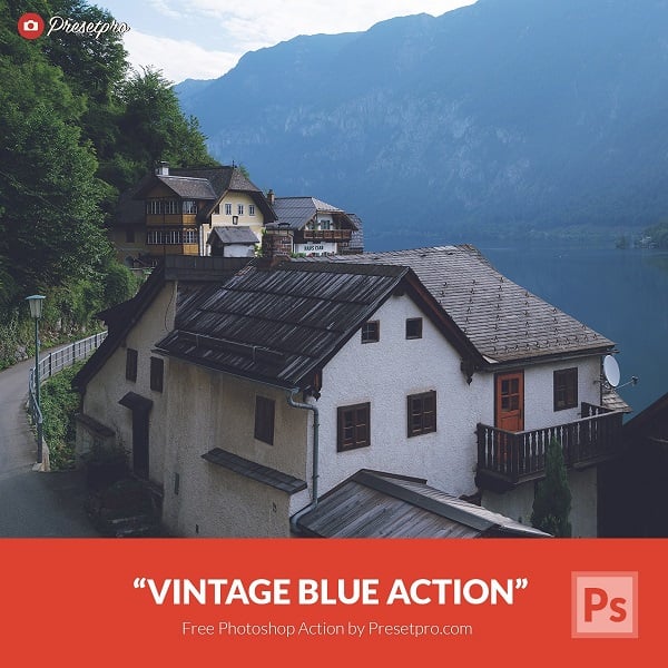 Free Photoshop Action Vintage Blue