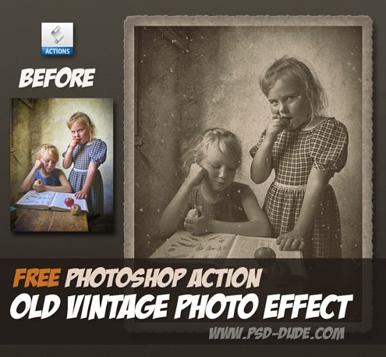 Old Vintage Photo Effect Photoshop Free Action