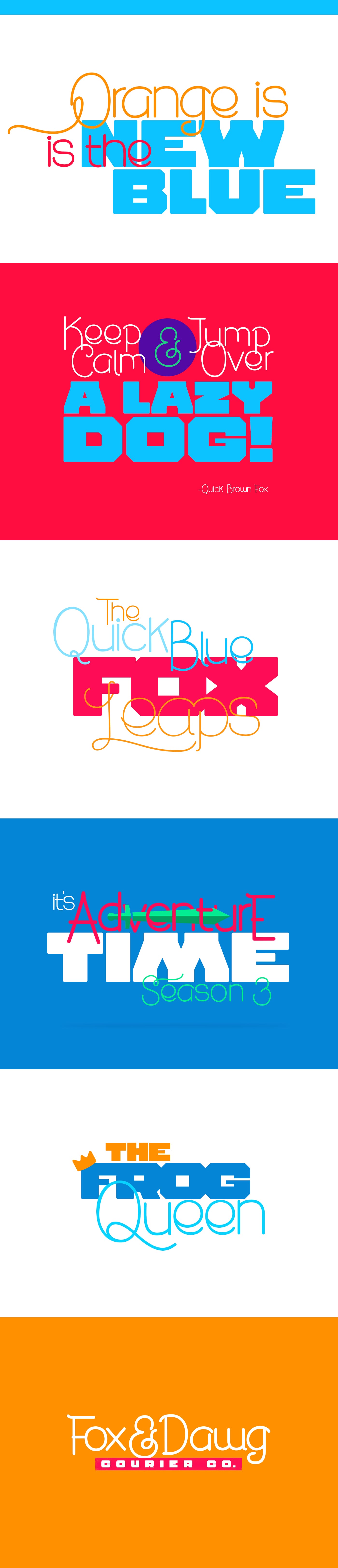 Some colorful examples of font using.
