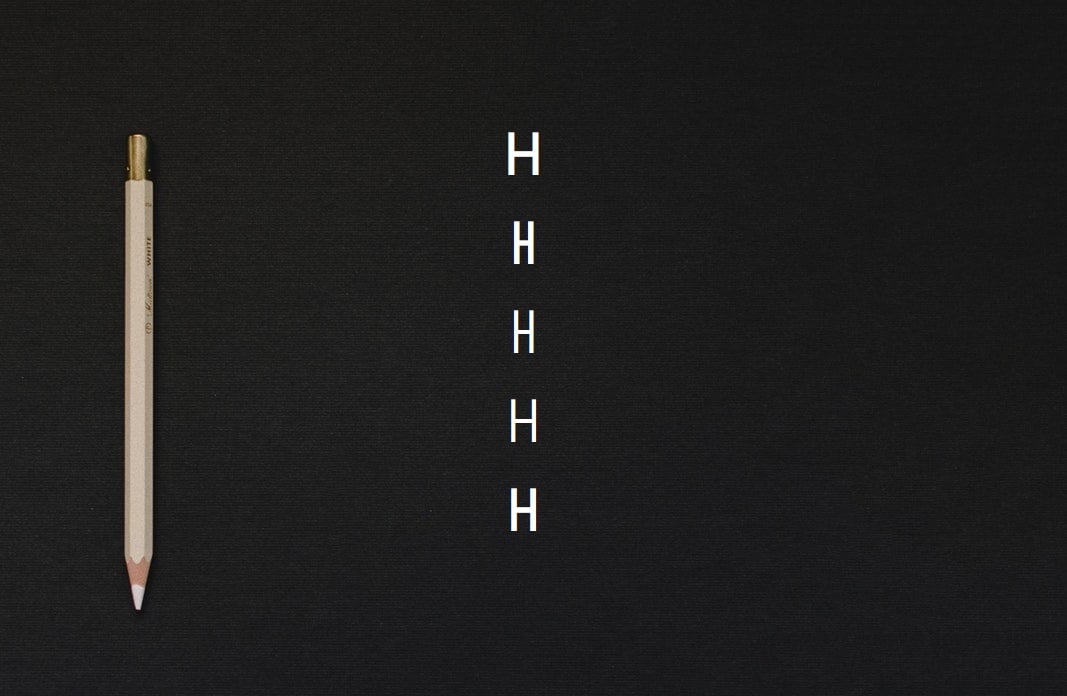 Letter H in vertical form.