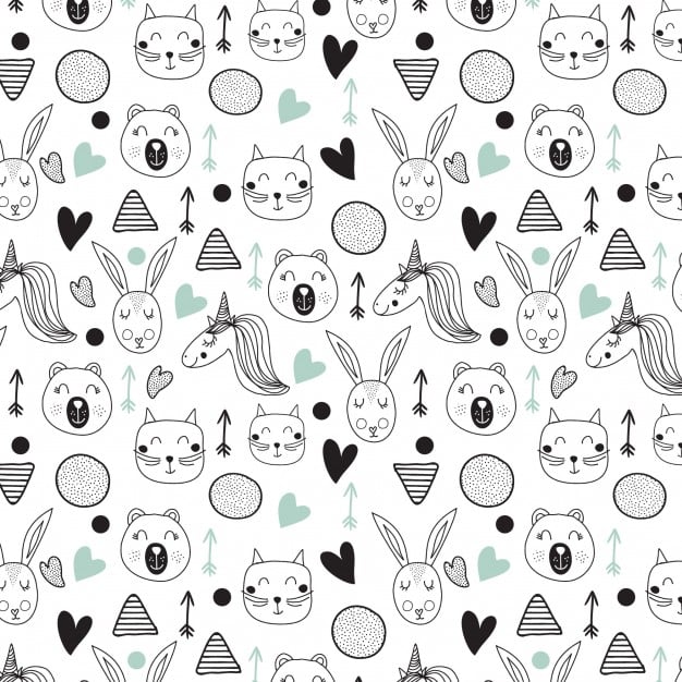 Lovely sketches of unicorns pattern 