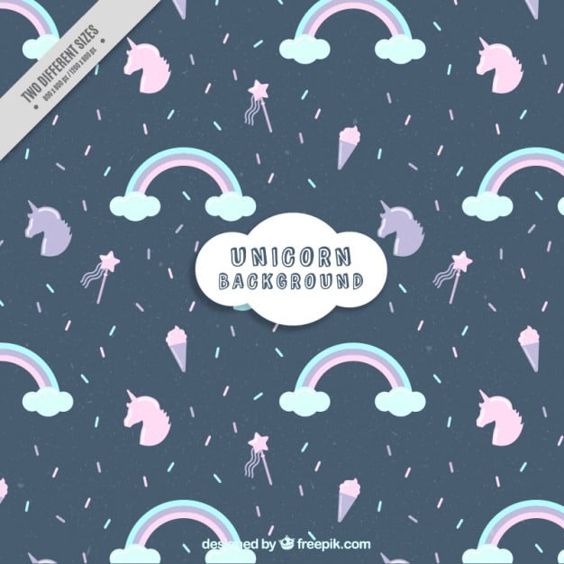  Pink hand draw unicorn pattern 